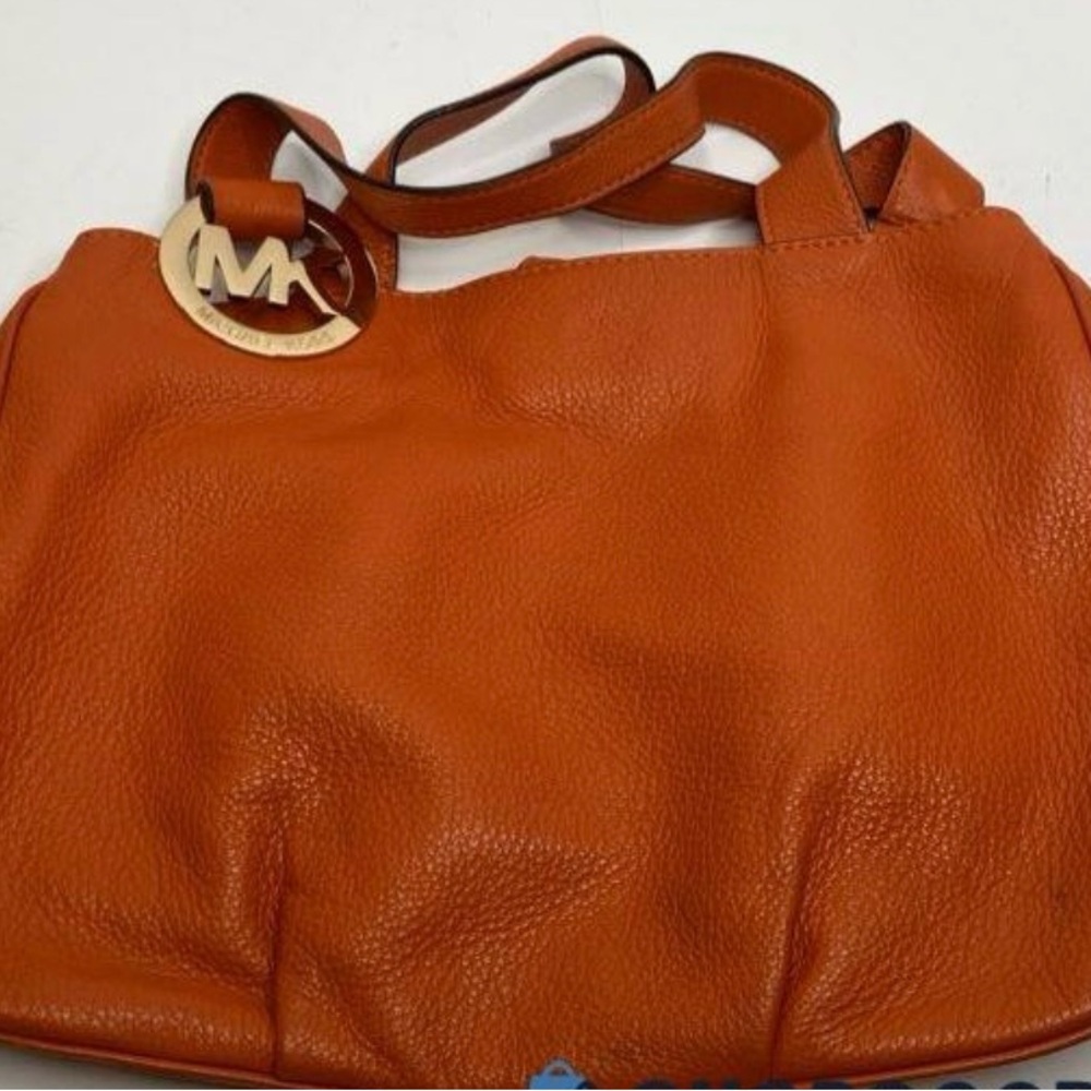 Michael Kors Fulton Orange Leather Tote Bag
